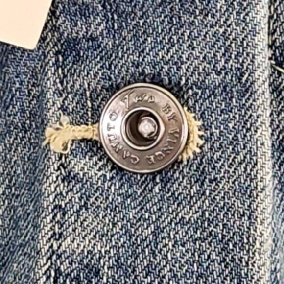 Turo by Vince Camuto Denim Vest Women's Medium Distressed Streetwear Y2K Blue - Picture 9 of 14